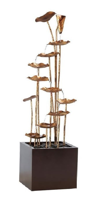 FOUNTAIN-ZINC METAL GOLD LOTUS FOUNTAIN