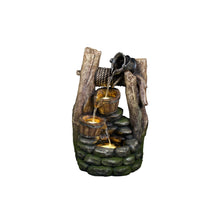 Load image into Gallery viewer, FOUNTAIN-WELL W/POURING PAIL 2 BUCKETS &amp; 3 LEDS
