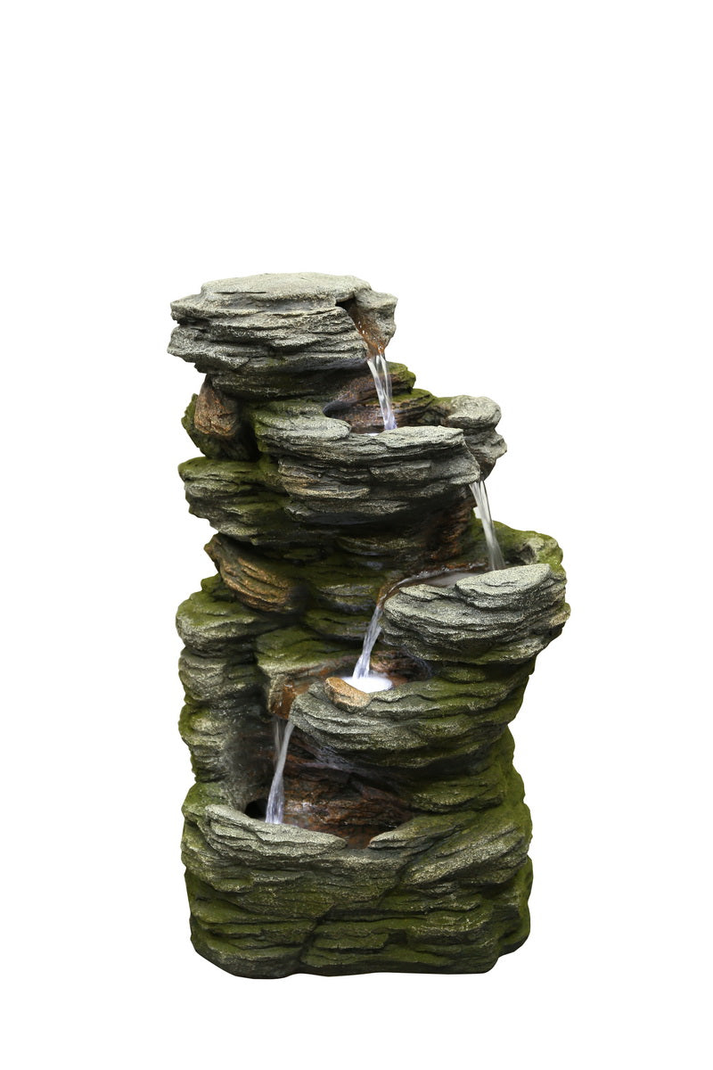 FOUNTAIN-MULTILEVEL STONE W/ 3 WT LEDs