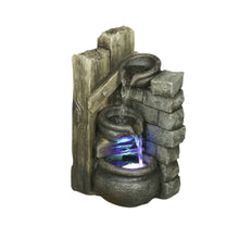 Load image into Gallery viewer, FOUNTAIN-2 BOWLS POURING INTO 1 W/RGB LED
