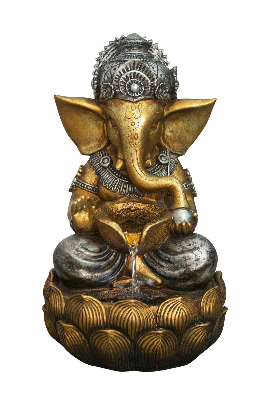 79554-M-G - FOUNTAIN-TABLETOP LORD GANESH SCULPTURAL FOUNTAIN WITH WT LED