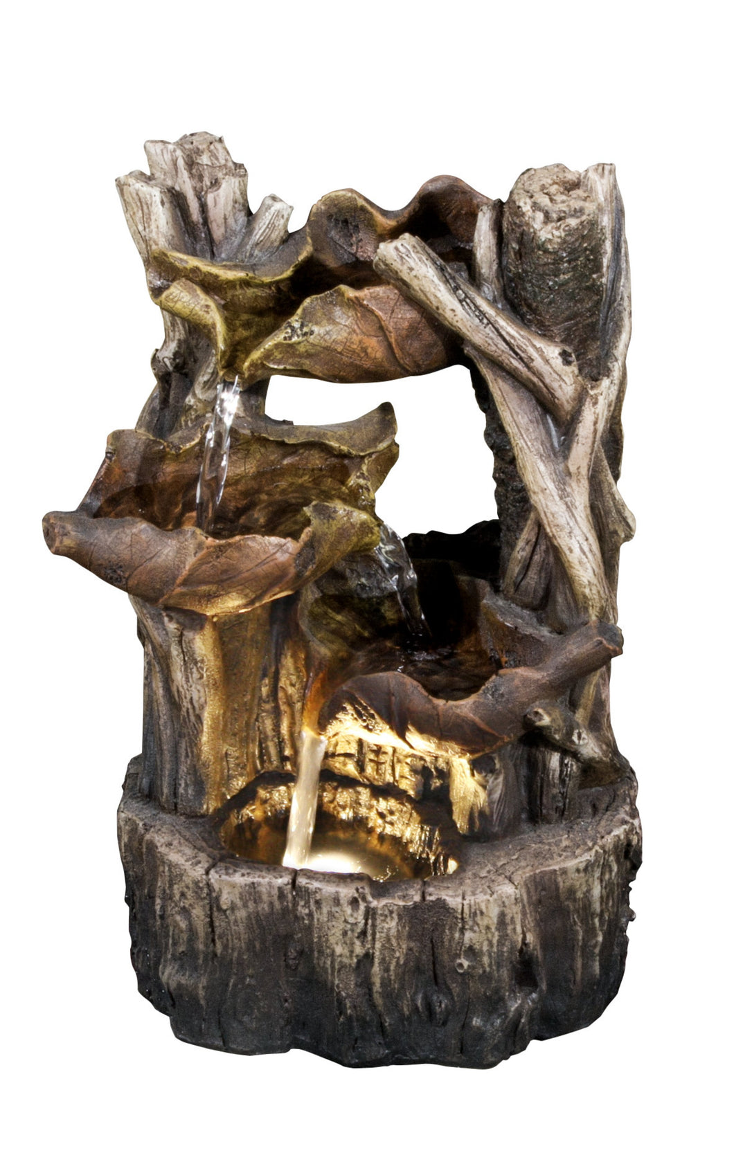 FOUNTAIN-TREE TRUNK & 3 LEAVES W/LED