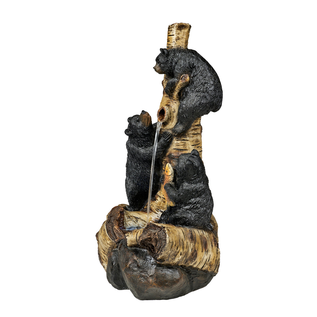 79584 - FOUNTAIN-29 INCH BLACK BEARS CLIMBING