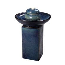 Load image into Gallery viewer, 79586-02-BB -  Blue Ceramic Fountain with Submersible Pump and Warm White LED Lights HI-LINE GIFT
