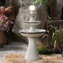 Load image into Gallery viewer, 79586-06-IV -  3 Tier Ceramic Fountain with Lights - Ivory Elegance HI-LINE GIFT
