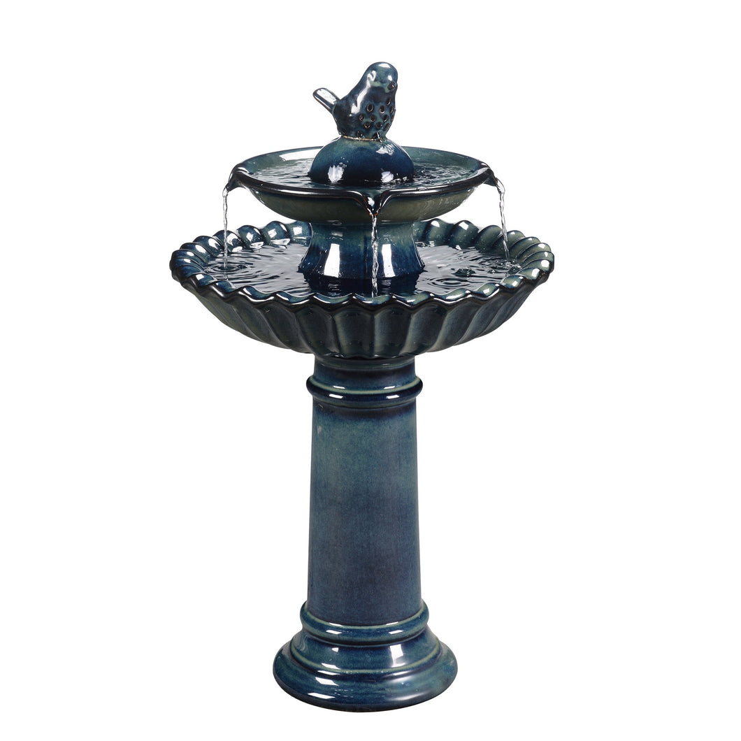 79586-10-BB -  Ceramic Fountain - Blue Tranquility, No Lights HI-LINE GIFT