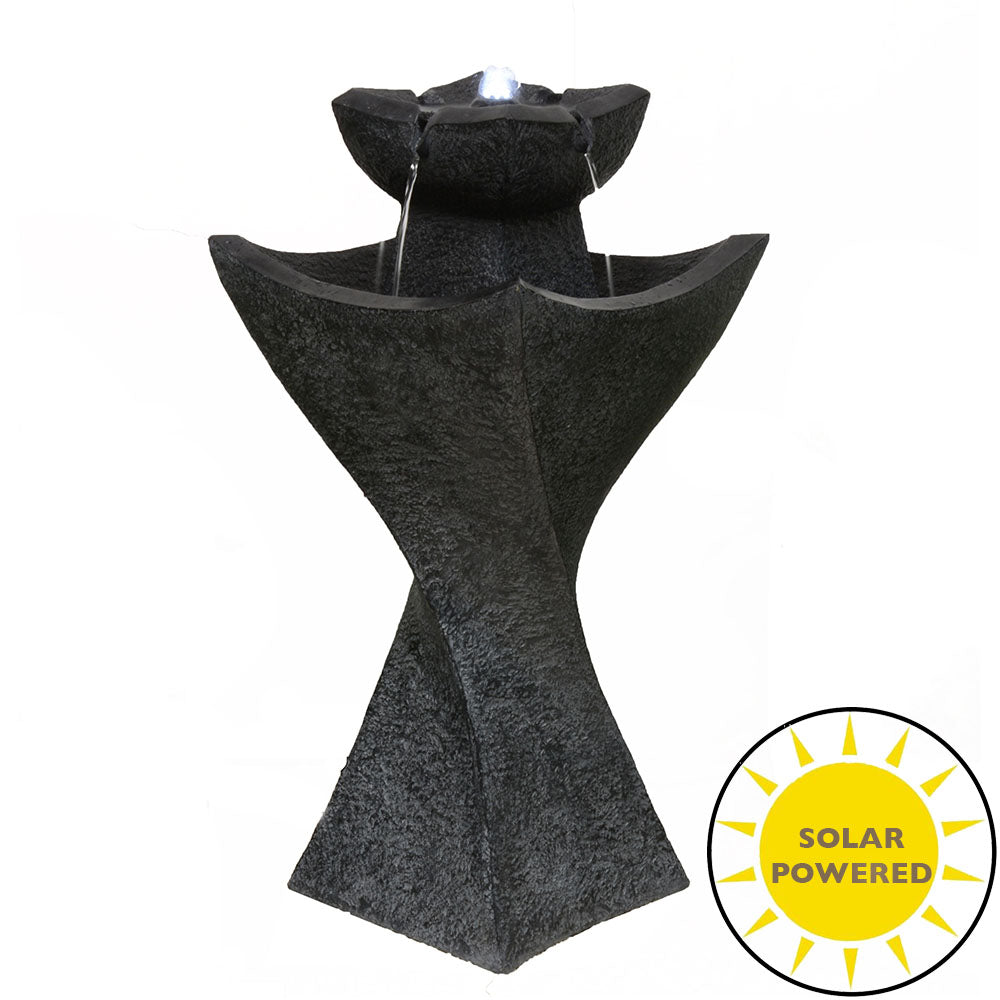 79593 - FOUNTAIN-SOLAR-POWERED CONTEMPORARY PEDESTEL W/ WT LED