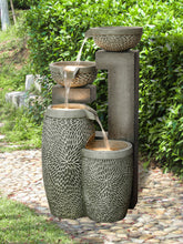 Load image into Gallery viewer, 79610 - 4 TIERS MODERN CASCADING WATER FOUNTAIN OUTDOOR W/WW LEDS
