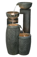 Load image into Gallery viewer, 79610 - 4 TIERS MODERN CASCADING WATER FOUNTAIN OUTDOOR W/WW LEDS
