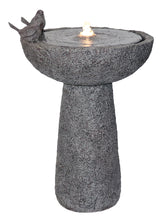 Load image into Gallery viewer, 79613-A - 27&quot; H NATURAL FINISH BIRD BATH FOUNTAIN OUTDOOR W/WW LED
