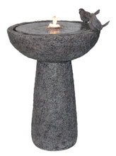 Load image into Gallery viewer, 79613-A - 27&quot; H NATURAL FINISH BIRD BATH FOUNTAIN OUTDOOR W/WW LED
