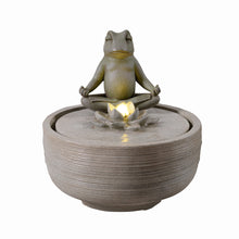 Load image into Gallery viewer, 15&quot; H Meditating Frog Water Fountain W/LEDs
