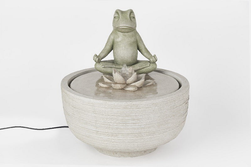 YOGA FROG WITH  LOTUS  FOUNTAIN STONE