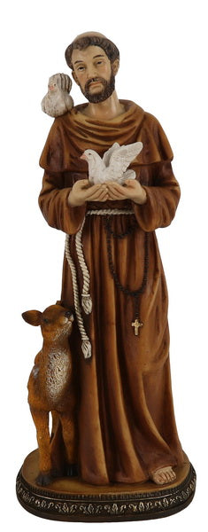 81725-12 - 12in St. Francis of Assis Statue Religious Decor