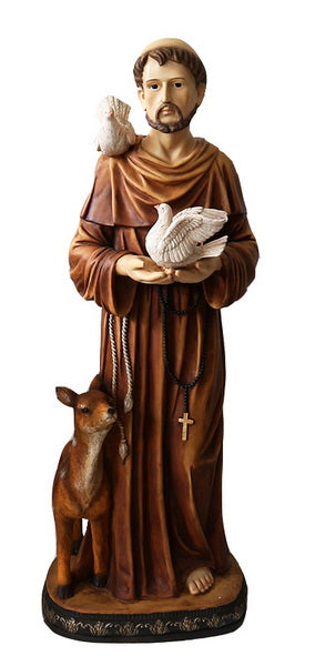 81725-24 - 24in St. Francis of Assis Statue Religious Decor Indoor/Outdoor