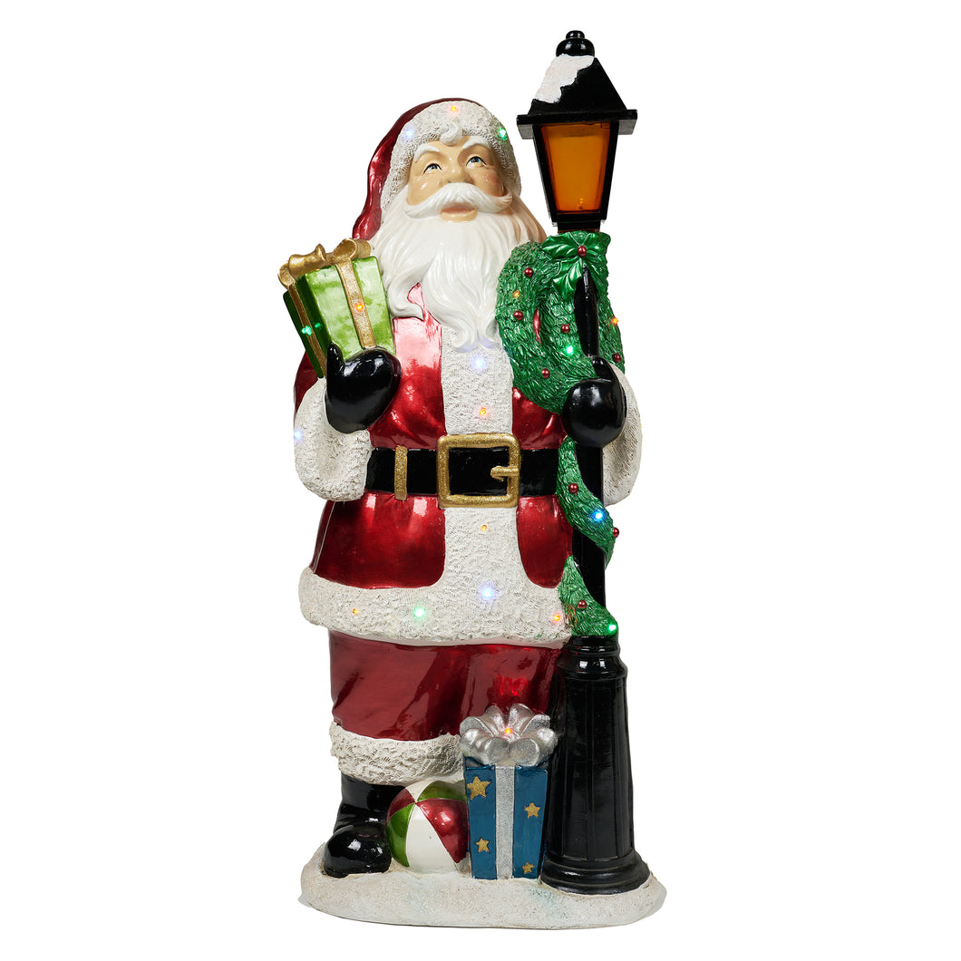85120 - SANTA LAMP POST W/22 LEDS 36.75 INCH HIGH
