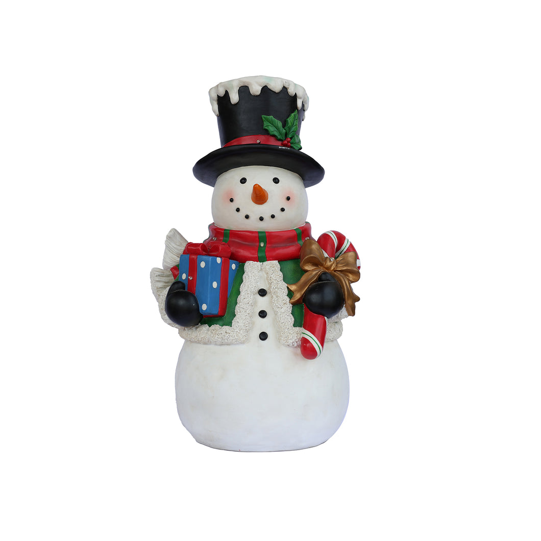 85187-F - Snowman Statue with LED Lights Lighted Christmas Decor Battery Operated Indoor Use Only