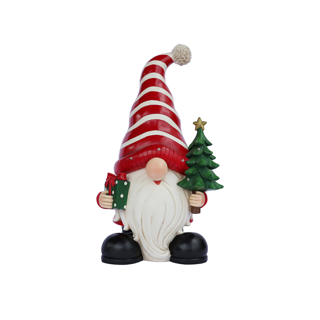 85188-C - Santa Holding Christmas Tree Lighted Christmas Decor Battery Operated Indoor Use Only