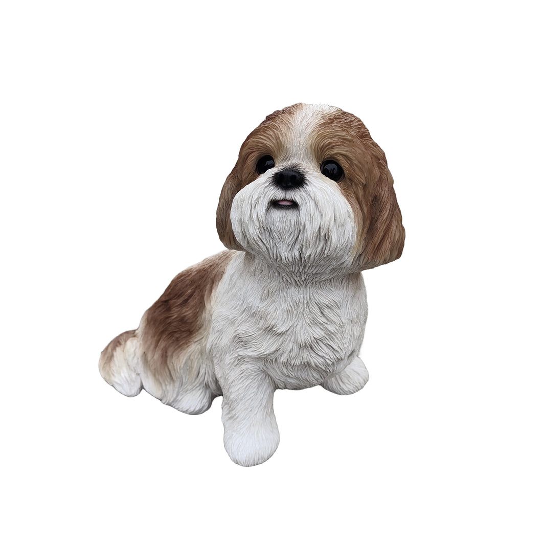 87633-BR - Shizu Harmony: Elegant Polyresin Figurine in Brown and White