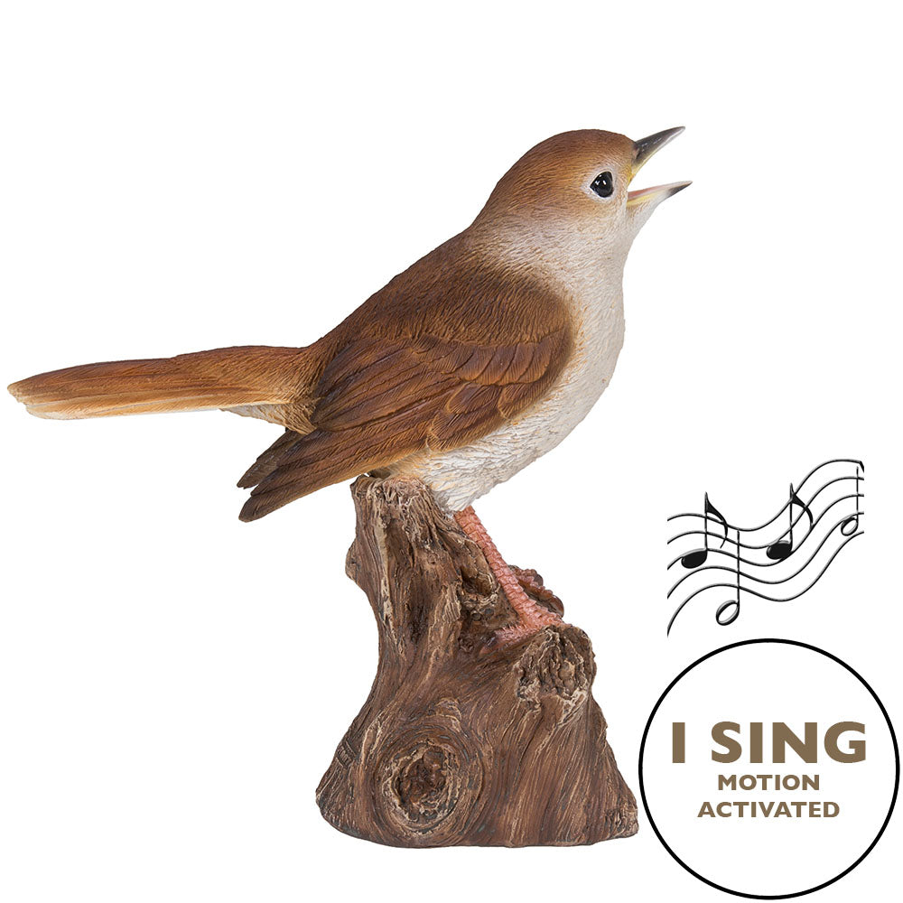 MOTION ACTIVATED SINGING NIGHTINGALE STANDING STUMP