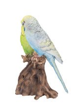 Load image into Gallery viewer, 87675-F - MOTION ACTIVATED SINGING COUPLE BUDGERIGAR ON STUMP
