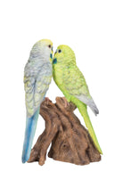 Load image into Gallery viewer, 87675-F - MOTION ACTIVATED SINGING COUPLE BUDGERIGAR ON STUMP
