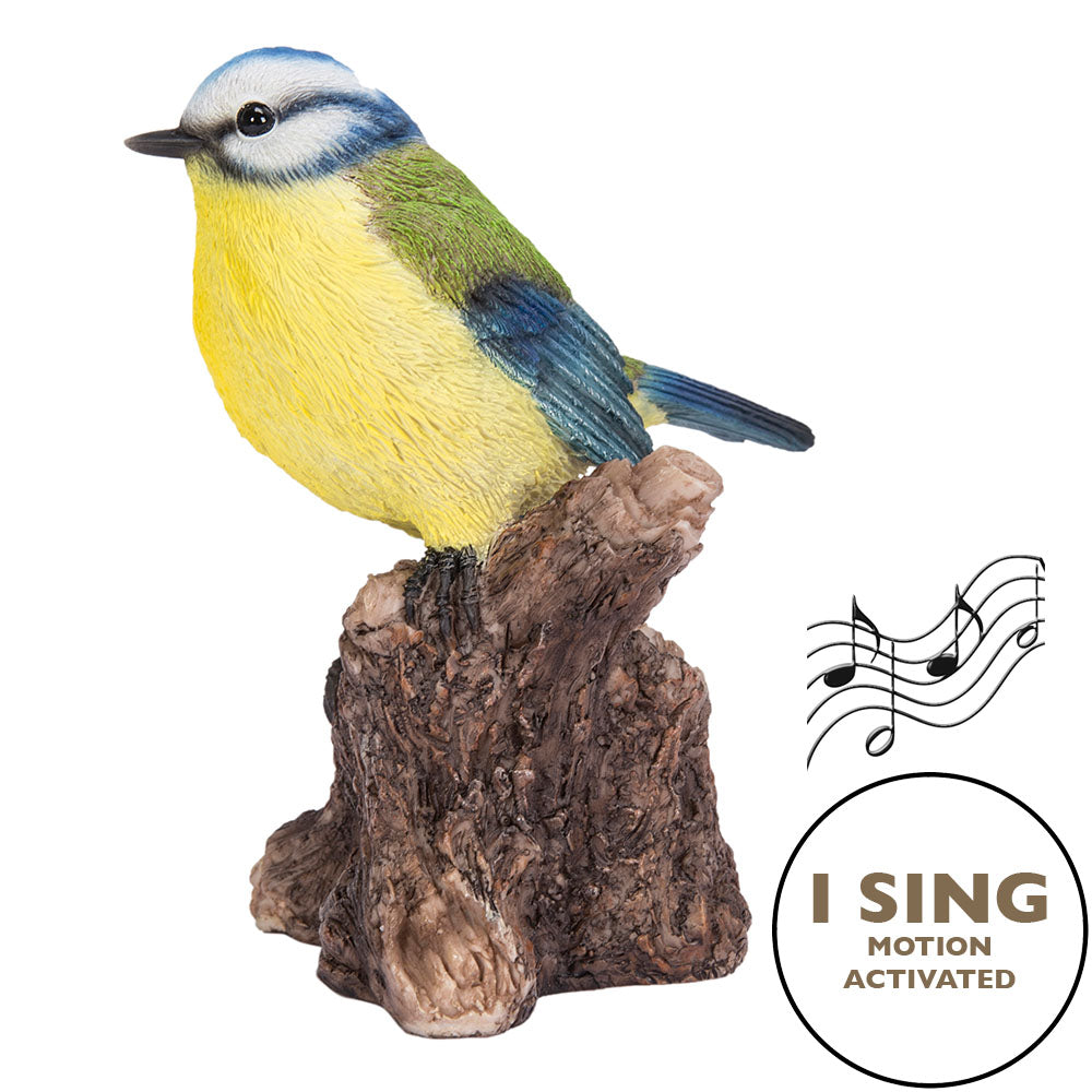 MOTION ACTIVATED SINGING BIRD BLUE TIT