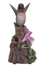Load image into Gallery viewer, 87675-J - MOTION ACTIVATED SINGING HUMMINGBIRD ON FOXGLOVE
