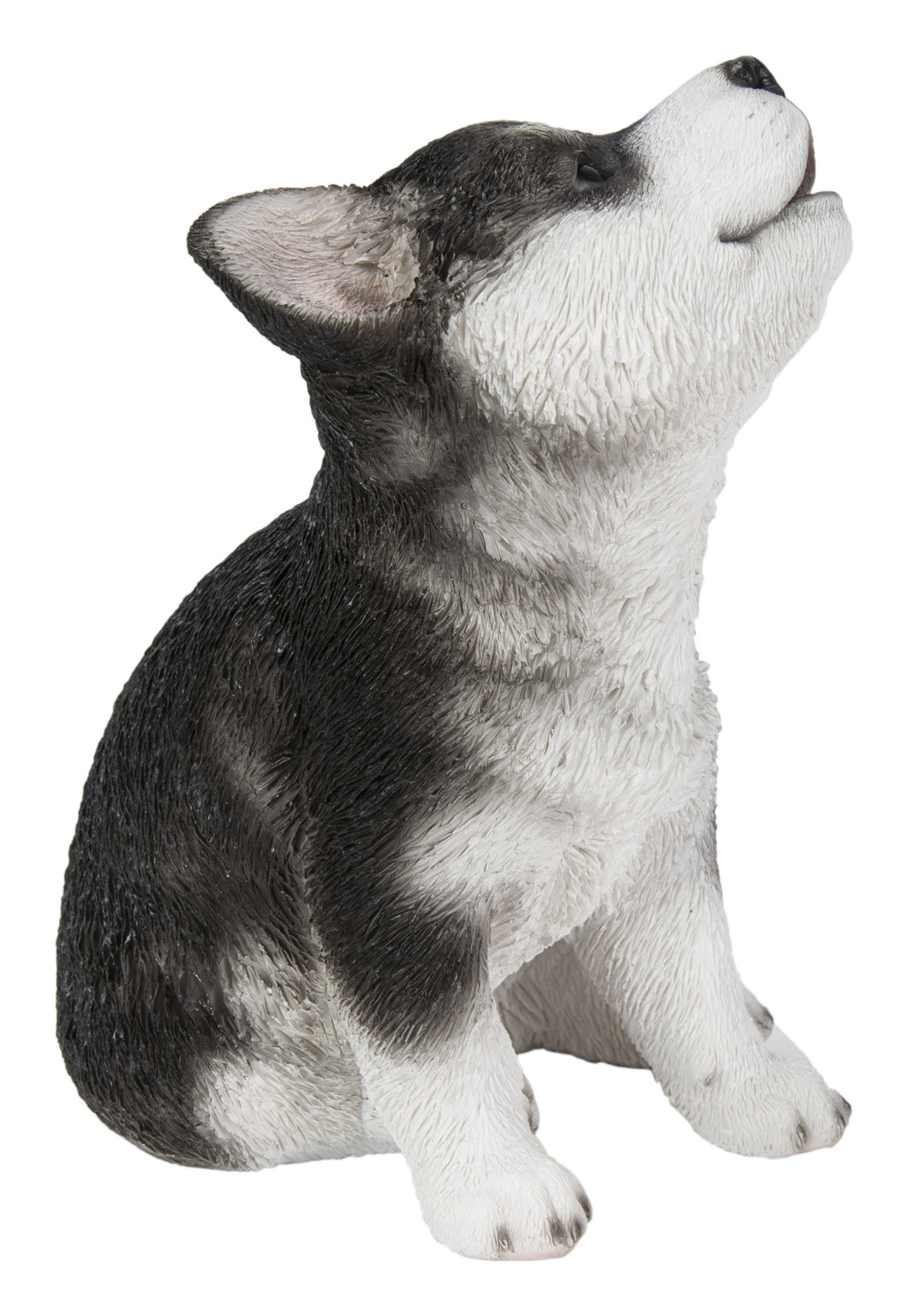 HOWLING HUSKY PUPPY STATUE