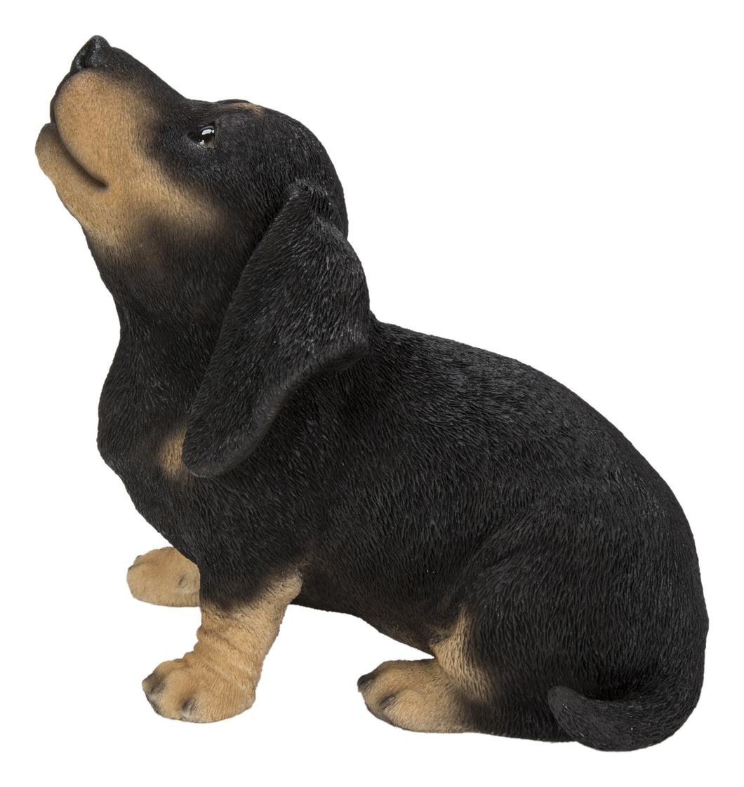 HOWLING DACHSHUND PUPPY STATUE (HI-LINE EXCLUSIVE)
