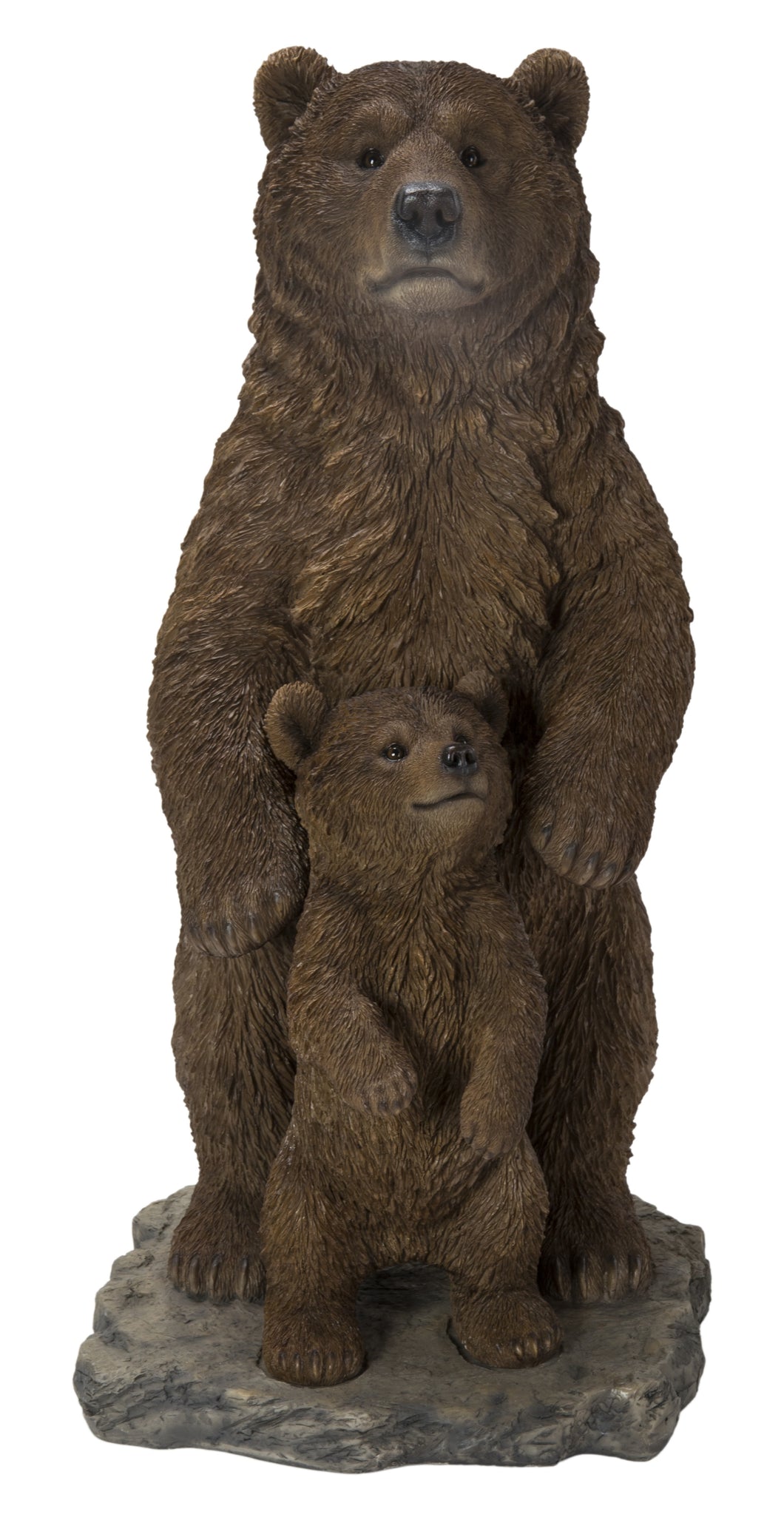 STANDING MOTHER & BABY BROWN BEARS