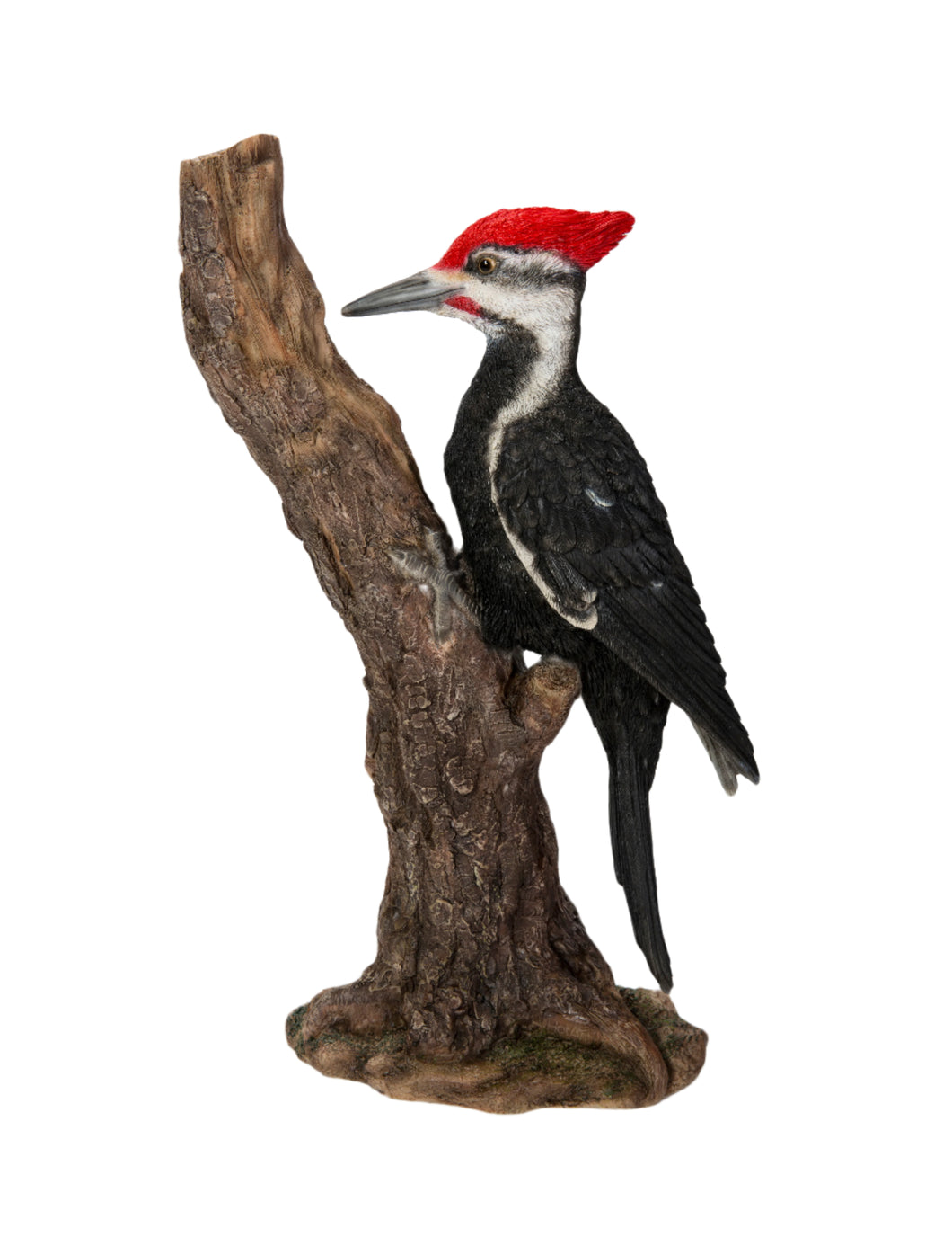 Pileated Woodpecker On A Tree Trunk Garden Statue