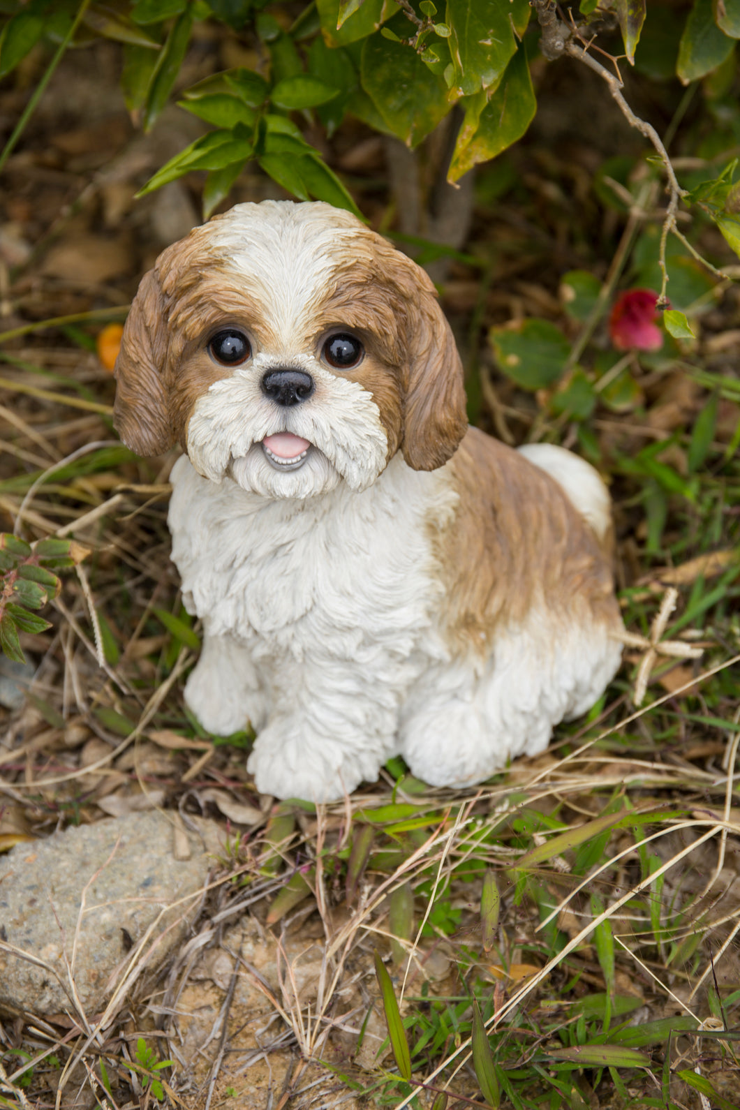 87762-BR - DOG-SHIH TZU SITTING - BROWN/WHITE