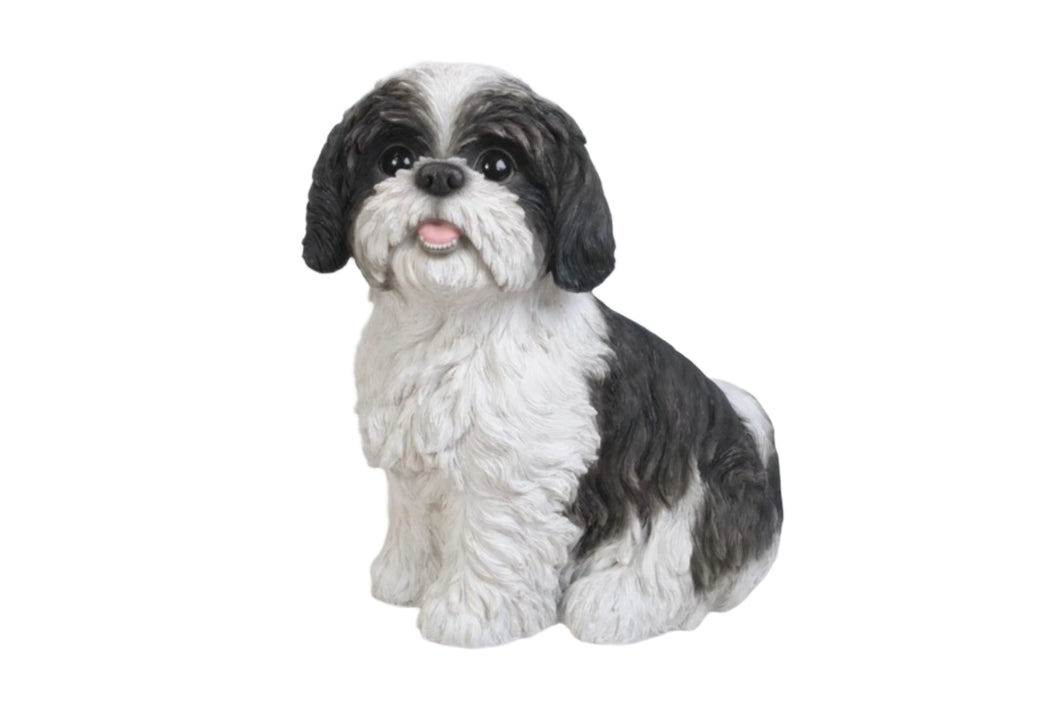 87762 - DOG-SHIH TZU SITTING - BLACK/WHITE