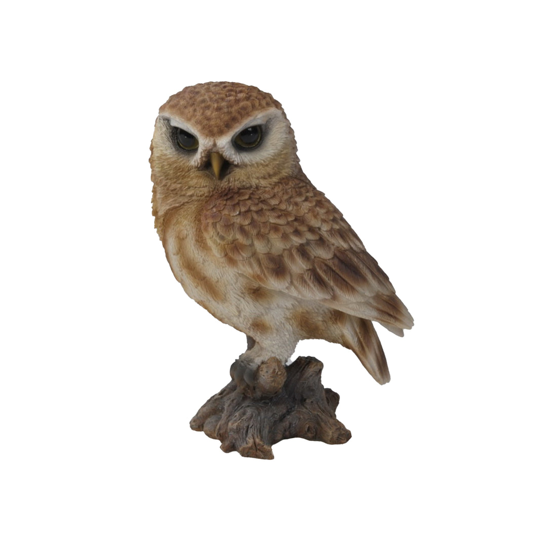 BROWN OWL ON STUMP - SMALL