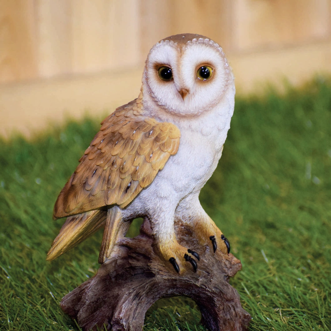 87767-E - BARN OWL ON STUMP - SMALL