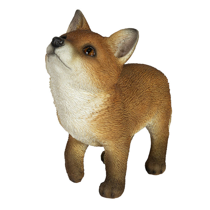 FOX PUP LOOKING UP - 8.75 INCH HIGH