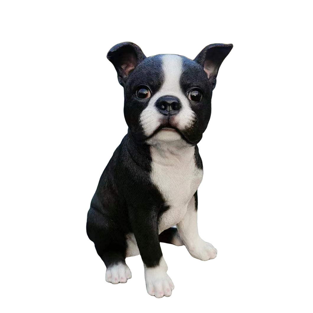 87791-B - Chic Boston Charmer: Polyresin Figurine in Black and White