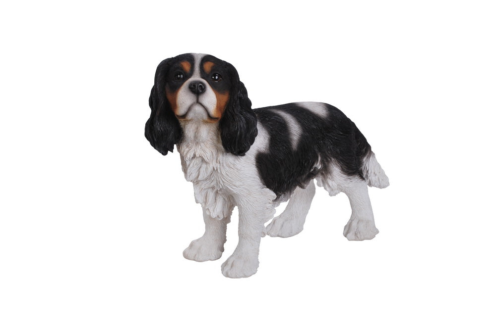 87803 - DOG-KING CHARLES SPANIEL STANDING - BLACK/WHITE
