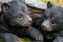 Load image into Gallery viewer, 87957-E - BLACK BEAR CUBS HIDING UNDER LOG STATUE (HI-LINE EXCLUSIVE)
