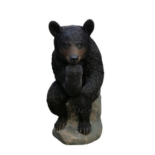 Load image into Gallery viewer, 87957-Q - Onyx Contemplation: Intriguing Black Polyresin Thinking Bear Figurine
