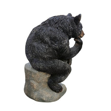 Load image into Gallery viewer, 87957-Q - Onyx Contemplation: Intriguing Black Polyresin Thinking Bear Figurine
