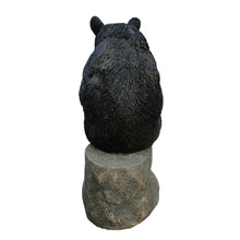 Load image into Gallery viewer, 87957-Q - Onyx Contemplation: Intriguing Black Polyresin Thinking Bear Figurine
