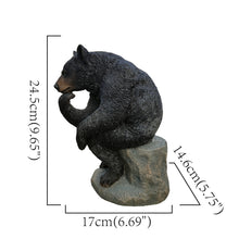 Load image into Gallery viewer, 87957-Q - Onyx Contemplation: Intriguing Black Polyresin Thinking Bear Figurine
