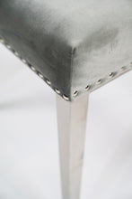 Load image into Gallery viewer, 96150-GY - CHAIR-BUTTON-TUFTED GREY VELVET W/ METAL LEGS - 2 PC MIN
