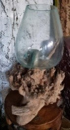 AGA Studio: Hand Blown Glass with Erosion Wood Stand