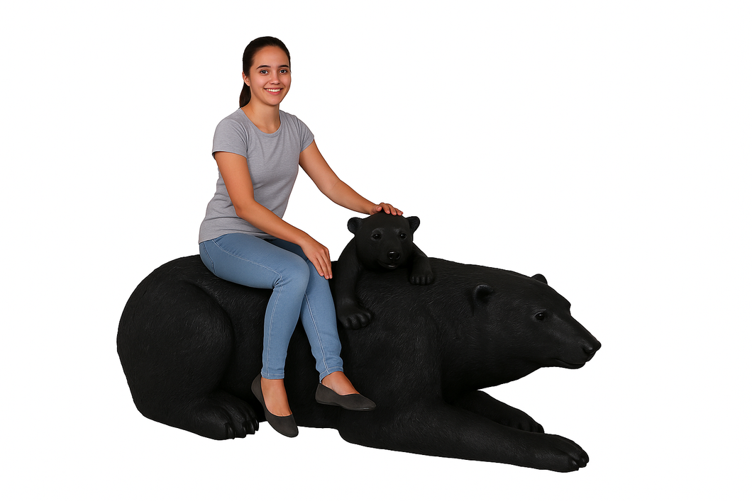 Made to Order: Polar Bear with Cub in Black