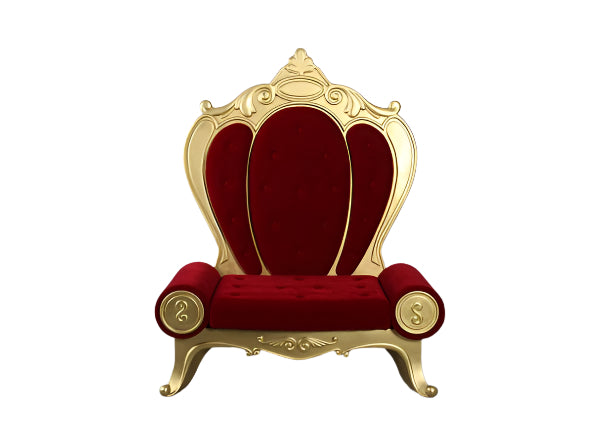 Made to Order: Throne Rococo Armless Gold & Red Upholstery (Not in Aus)