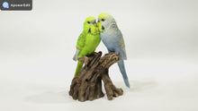 Load and play video in Gallery viewer, 87675-F - MOTION ACTIVATED SINGING COUPLE BUDGERIGAR ON STUMP
