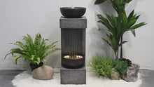 Load and play video in Gallery viewer, 79745 - 34&quot; H RAINFALL FOUNTAIN W/BOWL ON TOP W/LEDS
